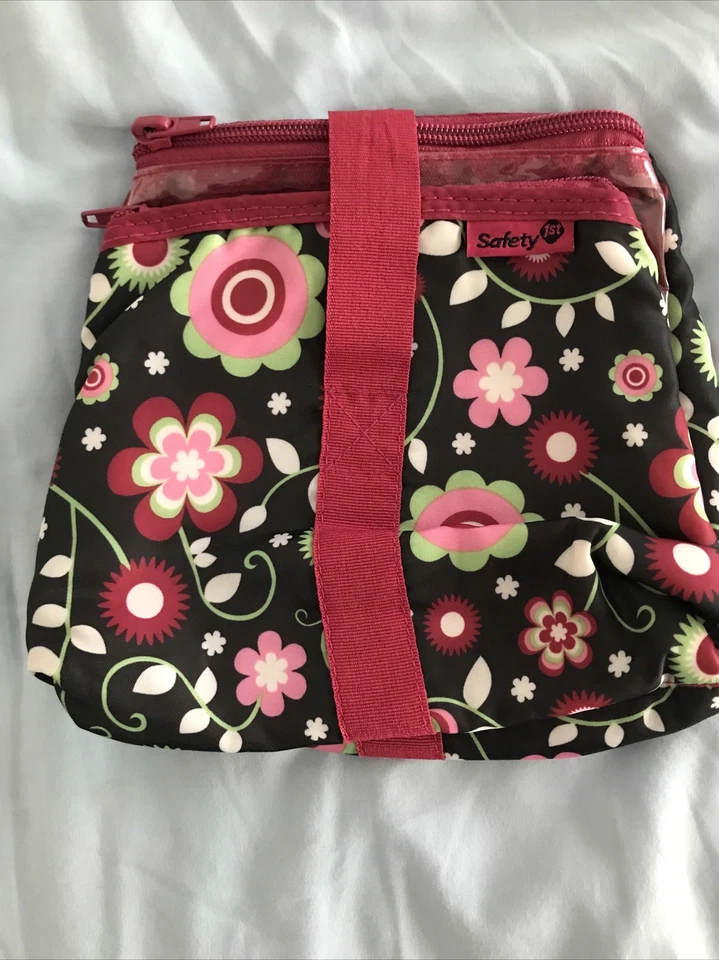Kit Seguridad 1er Cuidado y Cuidado del Bebé 2 Bolsas Cremallera VACÍO Floral Rosa Foto 3 de 4