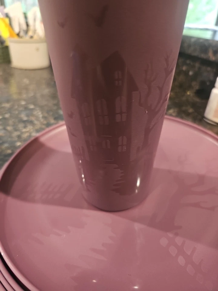 4 Platos 4 Tazas Mainstays Casa Halloween Platos 10.5 Pulgadas 26oz Tazas Foto 3 de 3