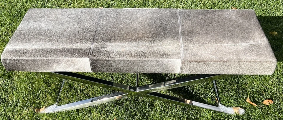 Everly Quinn Cowhide Bench - Image 3 of 4