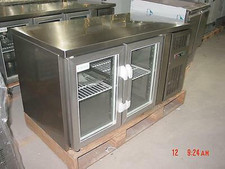S.S  2 DOOR BENCH REFRIGERATOR FRIDGE 1.5M LONG 1350mm(w) x 700mm(d) x 850mm(h)