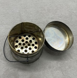 Vintage GRUMBACHER 858 Brush Cleaner Bucket  w/ Screen Tin Weighted Bottom Japan