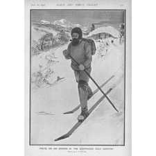 Postie on his Rounds in the Australian Gold Country - Antique Print 1902