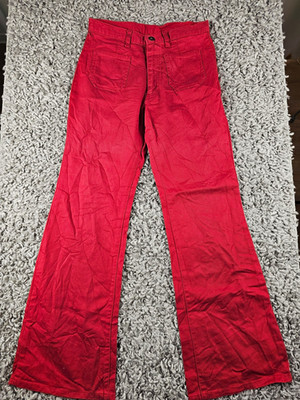 Vintage Y2K Bootcut Jeans Womens Size 36 Red Flared Flare Pants Cotton