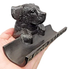 1950's Vintage Bronze Cast Dog Figurine Pen & Pencil Holder for your Desk 