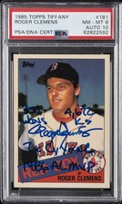 1985 TOPPS TIFFANY #181 ROGER CLEMENS PSA 8 AUTO 10