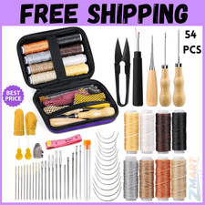 54 Pcs Leather Sewing Kit Heavy Duty Sewing Upholstery Repair Kit for Car Boots