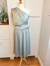 BNWT Little Mistress One Shoulder Silver Dress Size 10