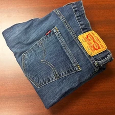 Levis 514 Jeans Mens 34x30 Blue Straight Classic Fit Denim Dark Wash Streetwear