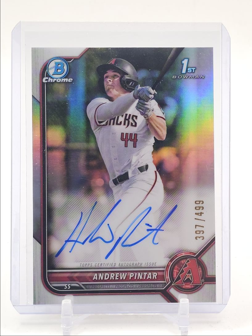 ANDREW PINTAR 2022 BOWMAN CHROME DRAFT 1ST REFRACTOR AUTO /499 Q5498
