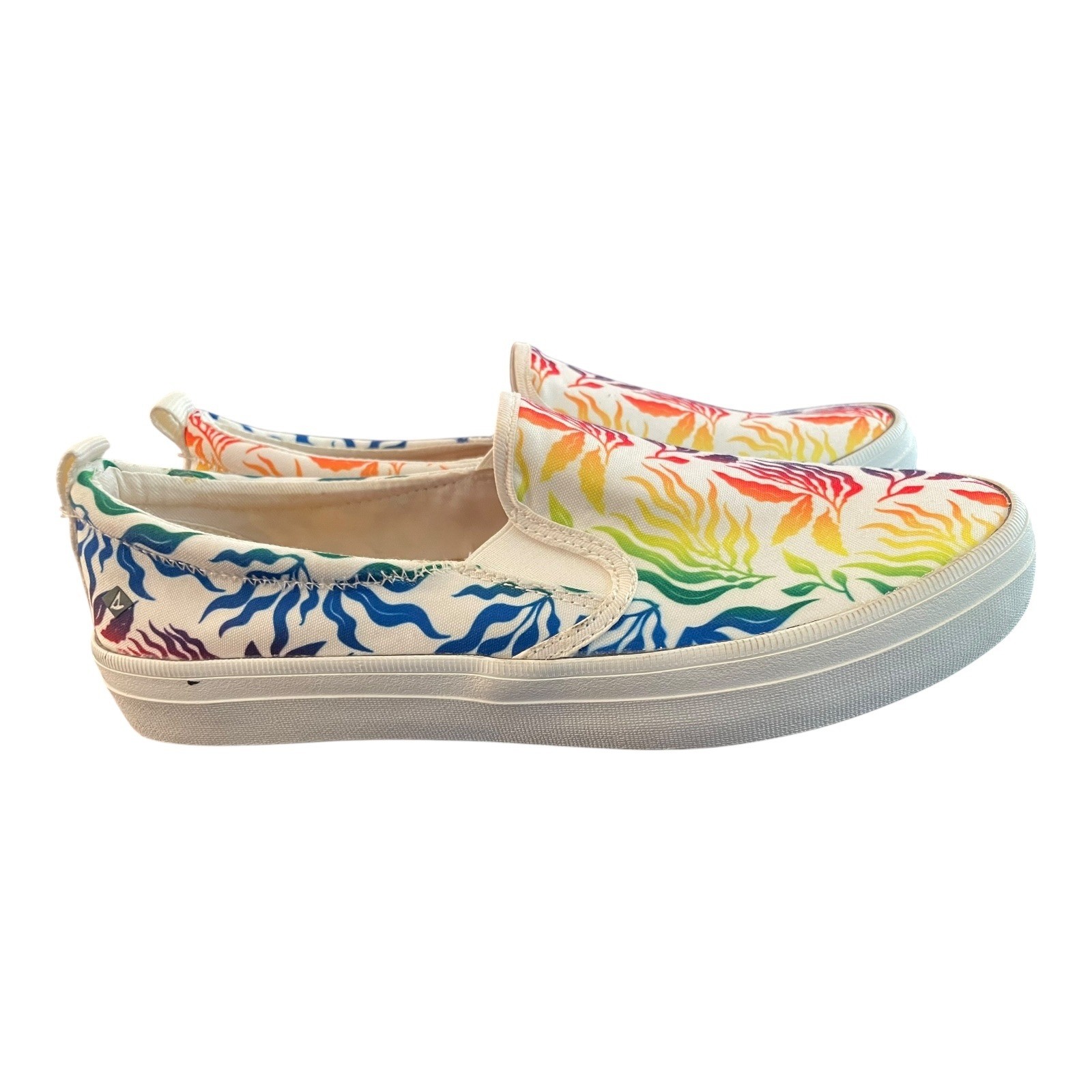 SAOLA Sperry Pride Sneakers Slip On Stampa Arcobaleno Scarpe Tela Comode Donna 8 5 M
