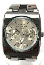 Vintage ALBA AKA V33J-6B90 Quartz Watch Black Case Black Bracelet Multi Dial