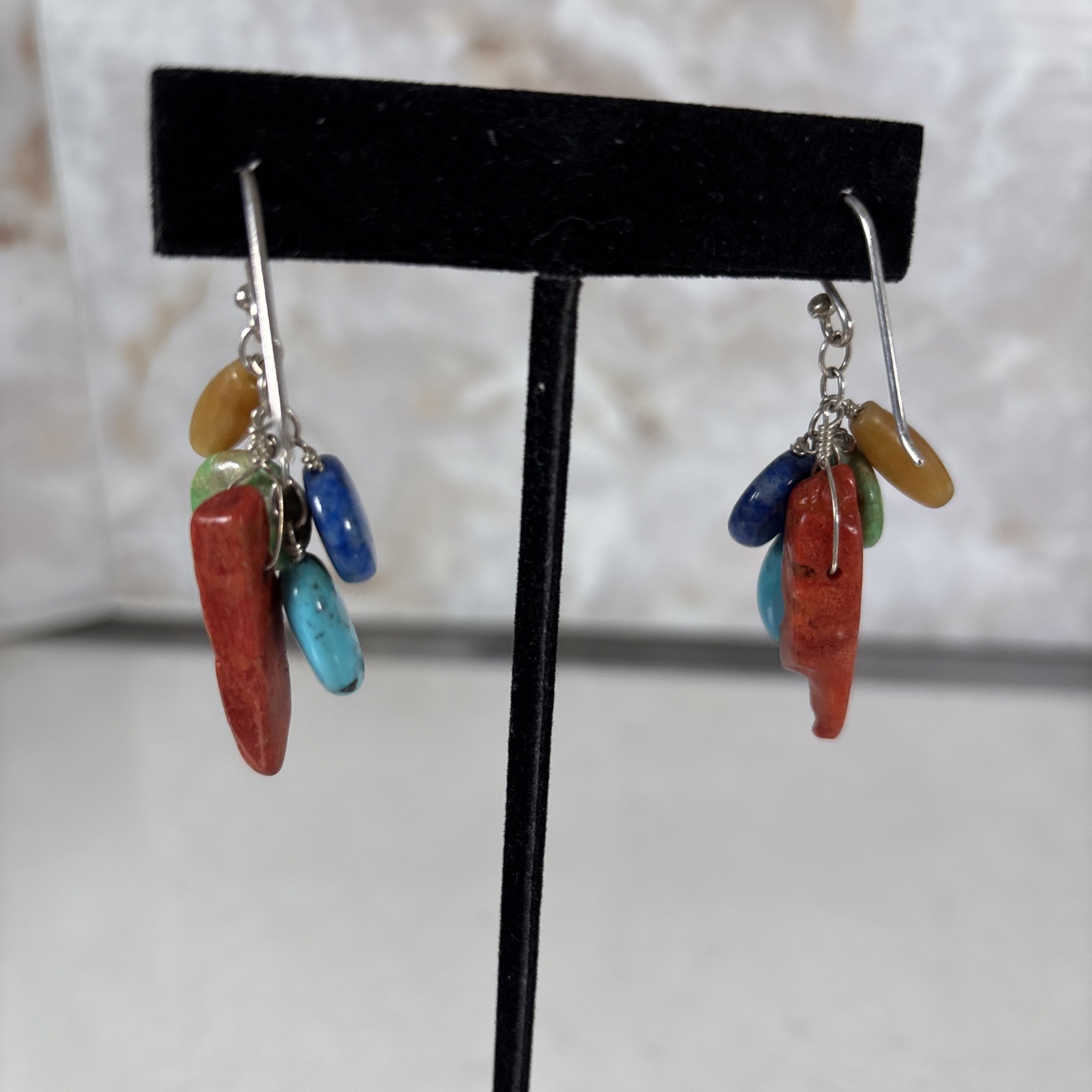 Multi Stone Drop Dangle Earrings Multicolor - image 3