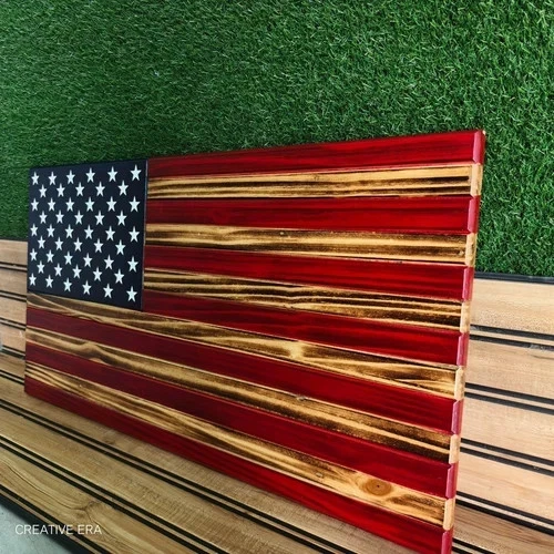 Wooden American Flag, Patriotic Flag,Charred American Flag, Rustic Designer Gift - Image 4 of 4