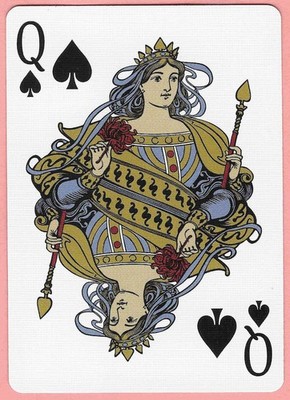 Queen of Spades, Bicycle Marquis, Single Swap Playing Card, 2 ½'' x 3 ½'' - NM