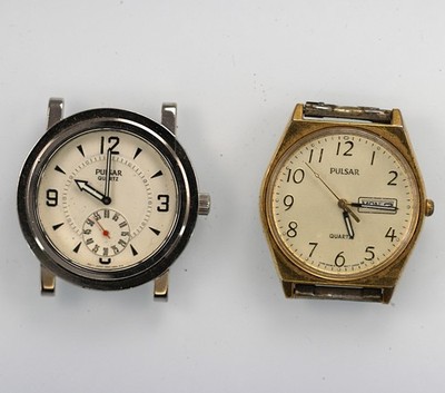 Pulsar Uhr Herren Silber Gold Edelstahl St Wr Tag Datum Batterie Quarz