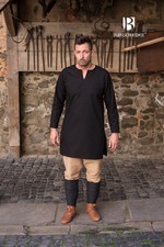 Burgschneider - Medieval Tunic / Under Tunic Leif - Black medieval costume