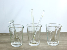 LAB GLASS LOT 6 Pieces 4oz Measuring Cup Beaker Mixing Mortar Pestle Darkroom G4