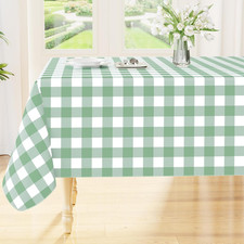 Rectangle Table Cloth, Waterproof Vinyl Tablecloth with Flannel Backing, Wipeabl