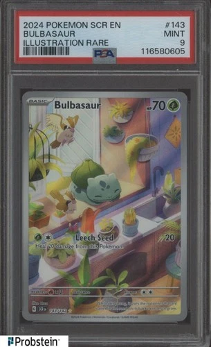 2024 Pokemon SCR EN Illustration Rare #143 Bulbasaur PSA 9 MINT