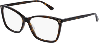 Gucci GG 0025 O-002 Havana / Transparent 002 Size 56 Eyeglasses