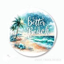 SUMMER LIFE IS BETTER AT THE BEACH FAVORS SCRAPBOOK STICKERS ENVELOPE SEALS