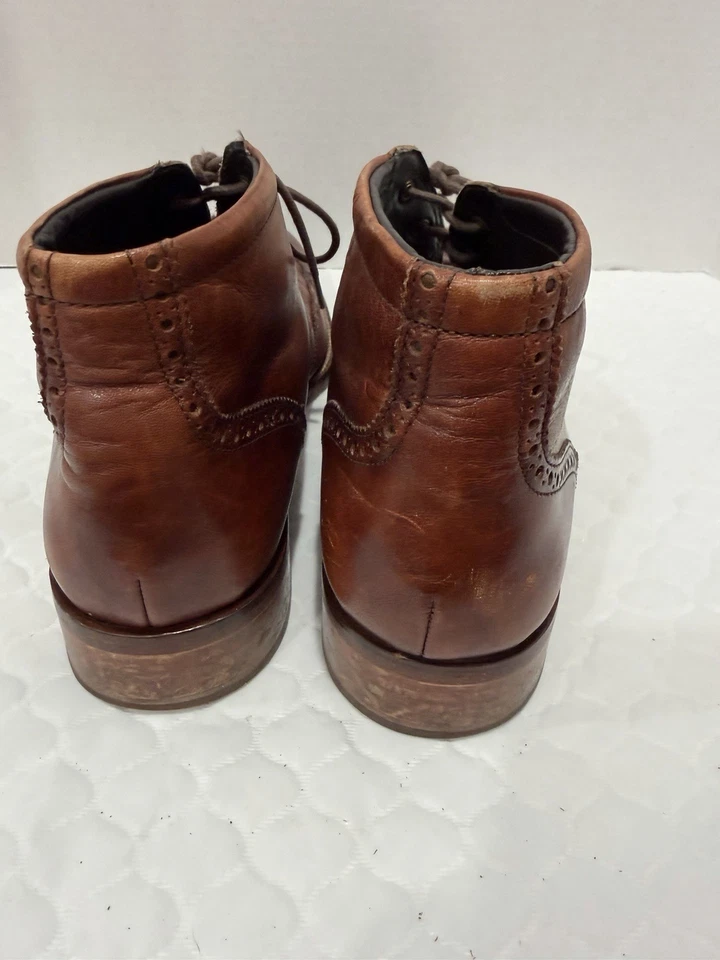 Cole Haan Chukka II Wingtip Leather Ankle Boots Brown  Mens 13 - Image 3 of 4