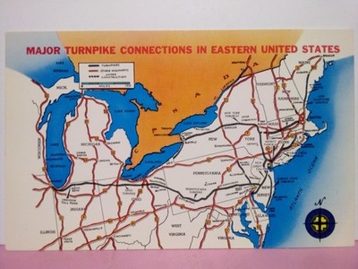 Major Turnpike Connections in eastern US highways roadmap