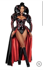 Underworld Evil Queen Halloween Costume 3Pc Vinyl Cosplay Roleplay Womens Size S