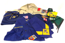 Lot of BSA Boy Scout Cub Scouts of America - Shirts Badges Cap Scarves