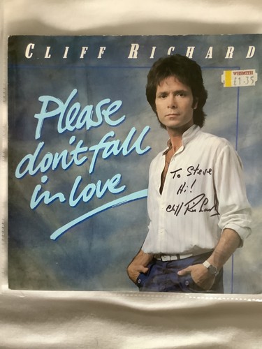 Please Don’t Fall In Love Single Signed by Cliff Richard (Dedicated)