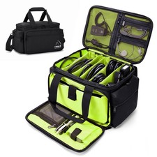 HMLIN DJ Case, DJ Cable File Bag with Detachable Padded Bottom and Dividers, Tra