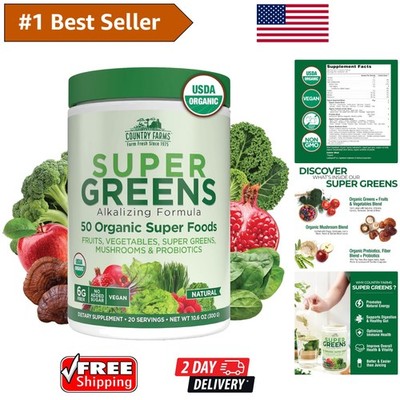 Natural Flavor Super Greens Drink - 50 Organic Ingredients for Digestive Health