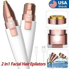 2 in 1 Facial Hair Removal Electric Epilator Trimmer for Women Eyebrows Shaver