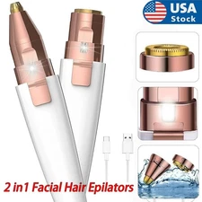 2 in 1 Facial Hair Removal Electric Epilator Trimmer for Women Eyebrows Shaver