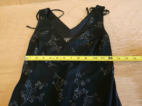 Vintage 90's/Y2K City Triangles Black Floral Midi Dress Size Medium - Picture 5 of 11