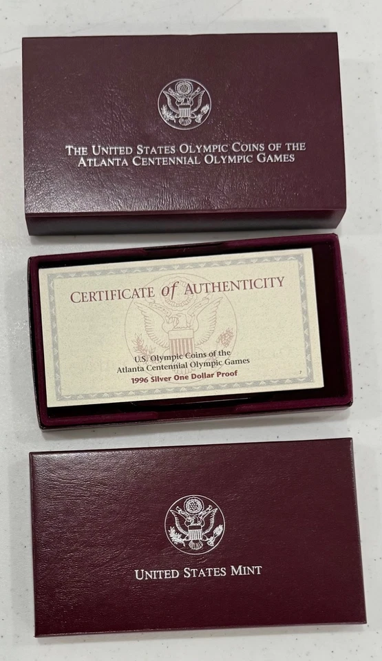 VINTAGE 1996 US OLYMPIC COINS - THE ATLANTA CENTENNIAL GAMES SILVER DOLLAR - Image 3 of 4