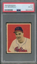 1949 Bowman #11 Lou Boudreau 🔥 Cleveland Indians PSA 4