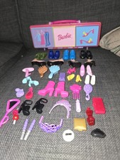 Barbie Petite Accessory Case 2002 + Mixed Doll Shoes & Accessories Bundle