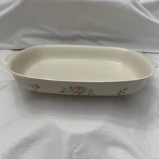 Pfaltzgraff Tea Rose USA 14”x9” Oval Pearl Glaze Baking Dish – Oven Safe
