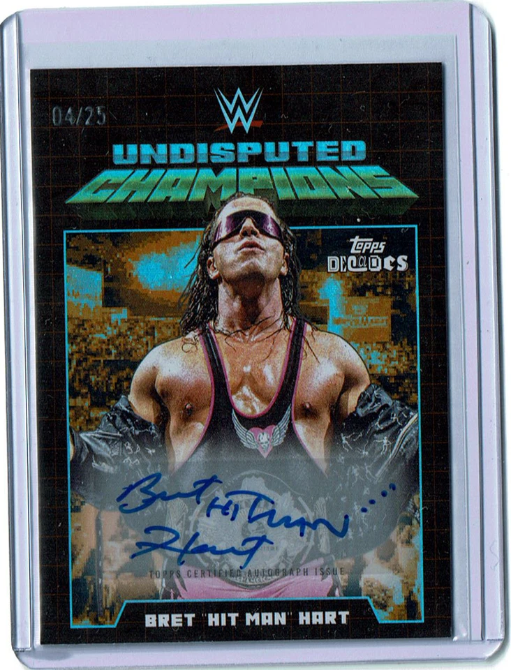 Bret Hit Man Hart Auto /25 Orange 2026 Topps WWE Decades Undisputed Champions - Photo 1/2