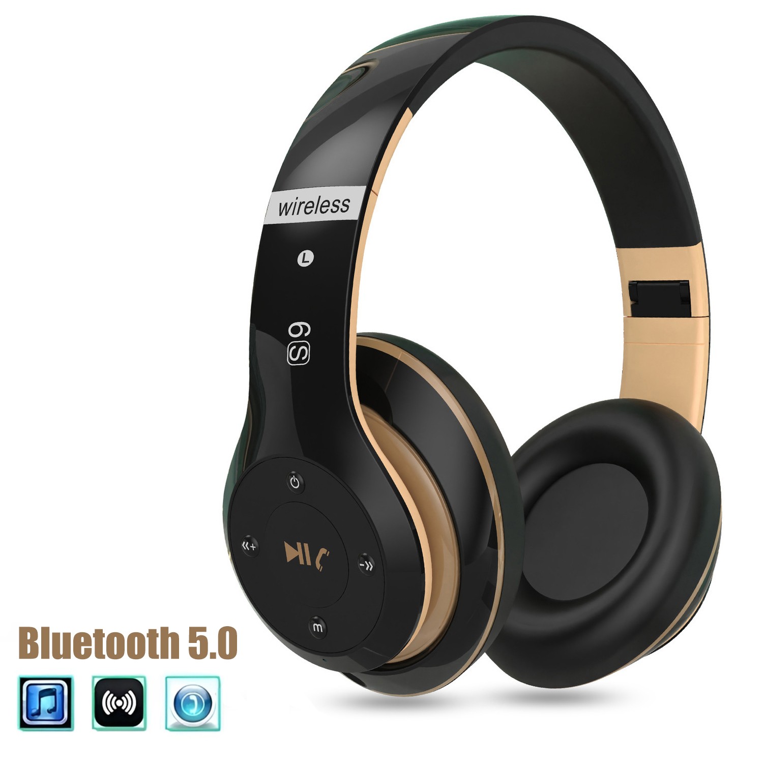Wireless Headphones Bluetooth Noise Cancelling Stereo Earphones Over Ear Headset