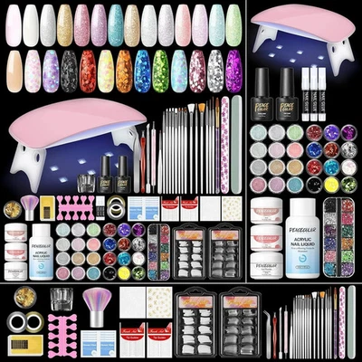 BRANDED ✅PEACECOLOR Acrylic Nail Kit - Full Nail Kit Acrylic Set with Lamp and Electric