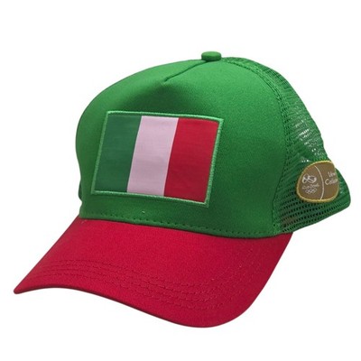 Mütze Olympia Rio 2016 verstellbar - Italien italienische Flagge - Netzrücken - grün