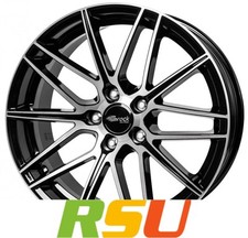 4x Brock B34 schwarz front-poliert 7.5x17" ET35 LK5 114.3 ML 72.6 Alufelgen 1...