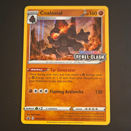 Nintendo Pokémon TCG Coalossal SWSH024 Black Star Promo Holo 160 HP ENG