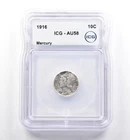 1916 Mercury Dime AU58 ICG *0298