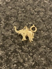 Antique Vintage Gold-Plated Elephant Charm Pendant