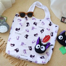 Ghibli Kiki's Delivery Service Jiji Eco Bag with Storage Pouch White
