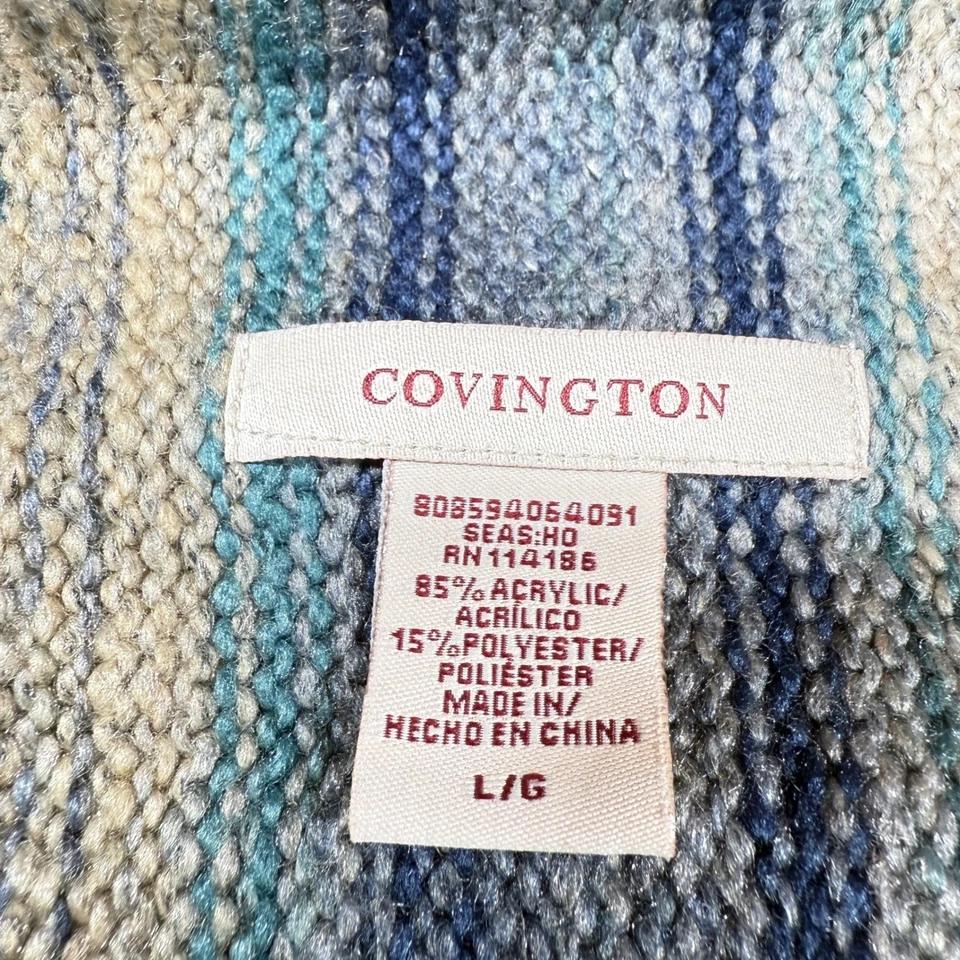 Suéter Covington Grande Para Mujer Cárdigan Tejido a Rayas Envolvente Lagenlook Boho Hippie Foto 3 de 4