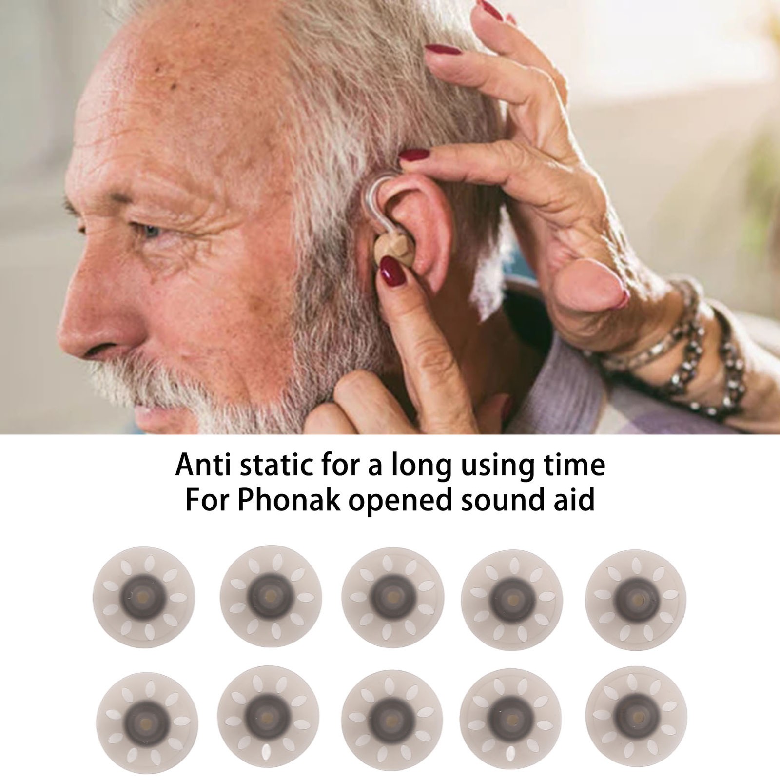 10pcs Sound Amplifier Domes Washable Silicone Tips For Phonak Easy To Use-